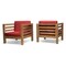 GDF Studio Louise Outdoor Acacia Wood Club Chairs with Cushions (Set of 2)